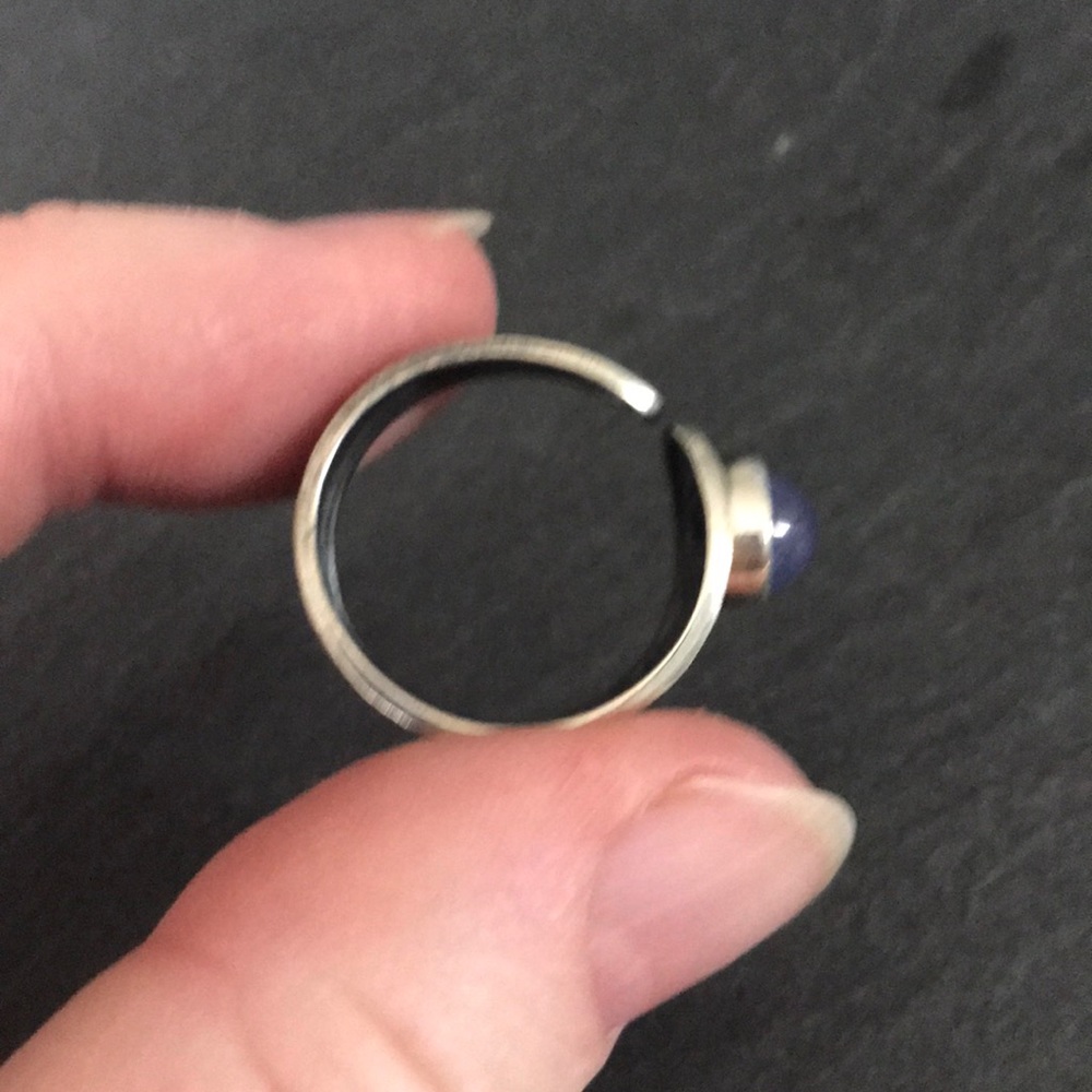 Natural Tanzanite sterling silver ring adjustable - Picture 2 of 4